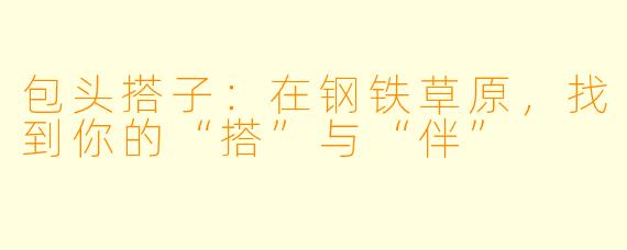 包头搭子:在钢铁草原,找到你的“搭”与“伴”
