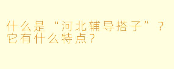 什么是“河北辅导搭子”？它有什么特点？