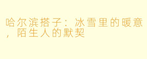 哈尔滨搭子：冰雪里的暖意，陌生人的默契