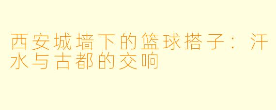 西安城墙下的篮球搭子:汗水与古都的交响
