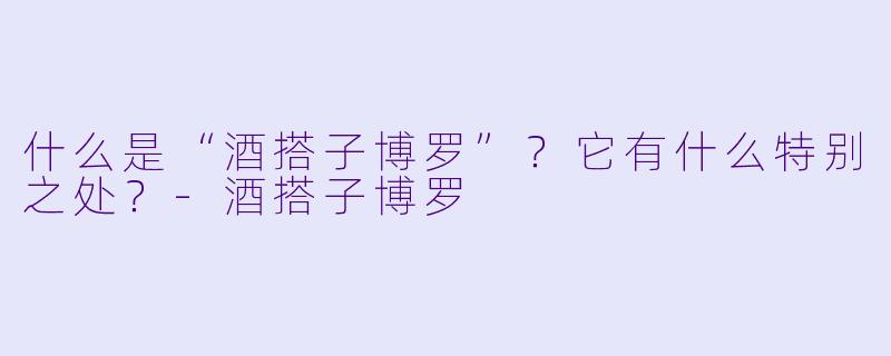 什么是“酒搭子博罗”？它有什么特别之处？-酒搭子博罗