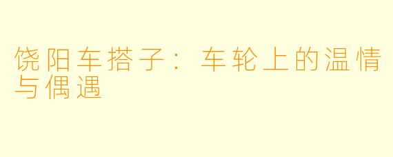饶阳车搭子：车轮上的温情与偶遇