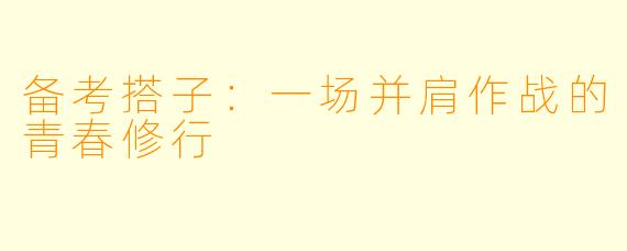 备考搭子：一场并肩作战的青春修行