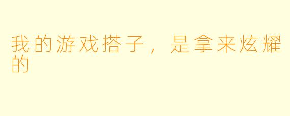 我的游戏搭子，是拿来炫耀的