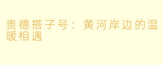 贵德搭子号：黄河岸边的温暖相遇