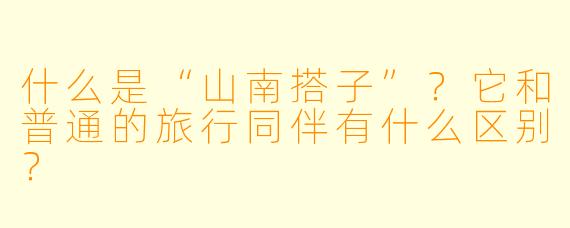 什么是“山南搭子”？它和普通的旅行同伴有什么区别？