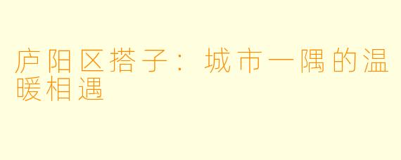 庐阳区搭子：城市一隅的温暖相遇