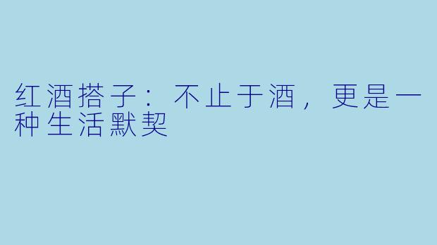 红酒搭子：不止于酒，更是一种生活默契