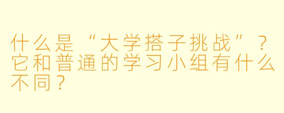 什么是“大学搭子挑战”？它和普通的学习小组有什么不同？