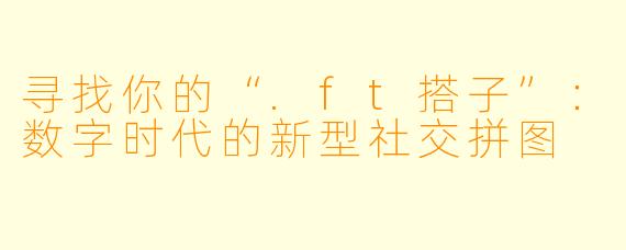 寻找你的“.ft搭子”：数字时代的新型社交拼图
