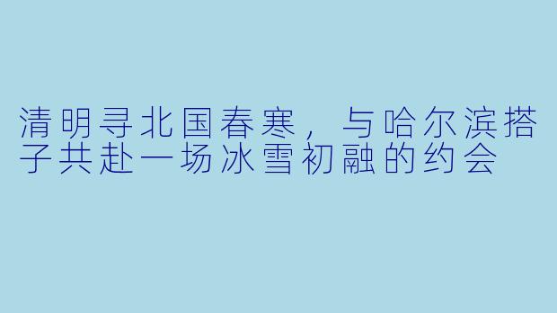 清明寻北国春寒，与哈尔滨搭子共赴一场冰雪初融的约会