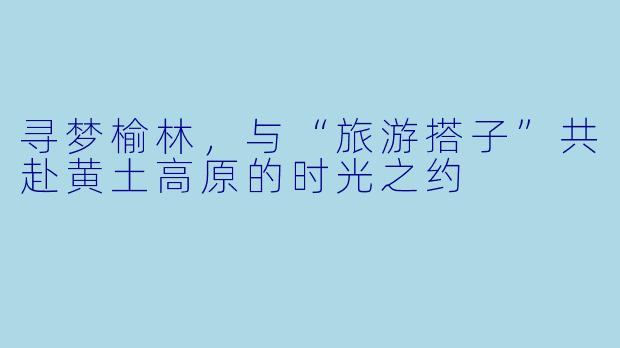寻梦榆林,与“旅游搭子”共赴黄土高原的时光之约