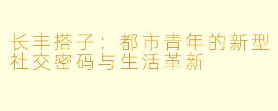 长丰搭子：都市青年的新型社交密码与生活革新