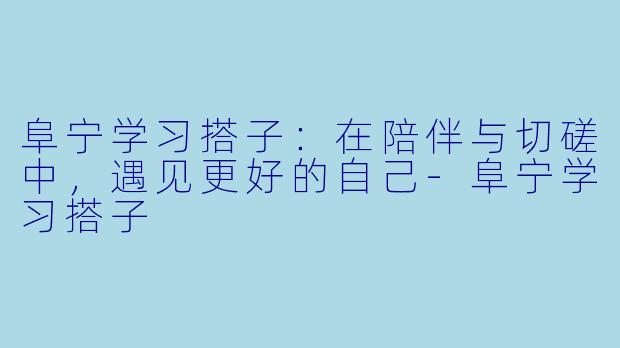 阜宁学习搭子：在陪伴与切磋中，遇见更好的自己-阜宁学习搭子