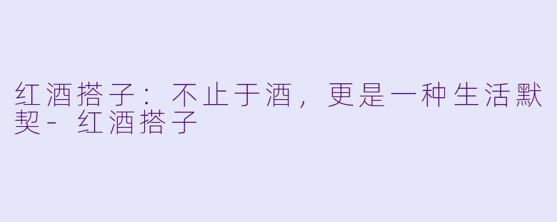 红酒搭子：不止于酒，更是一种生活默契-红酒搭子