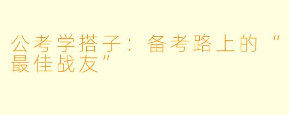 公考学搭子：备考路上的“最佳战友”