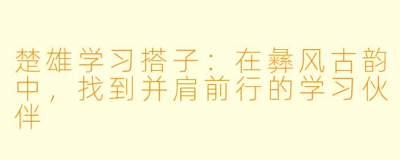 楚雄学习搭子：在彝风古韵中，找到并肩前行的学习伙伴