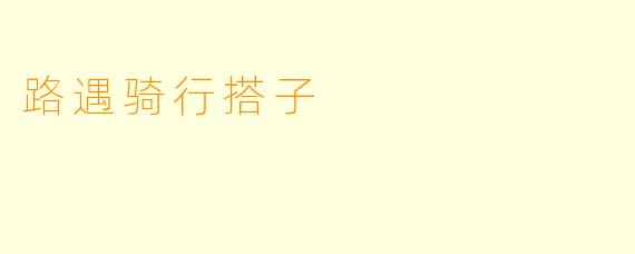 路遇骑行搭子