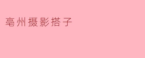 亳州摄影搭子
