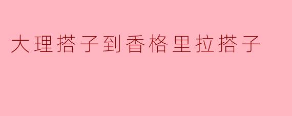 大理搭子到香格里拉搭子