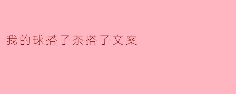 我的球搭子茶搭子文案