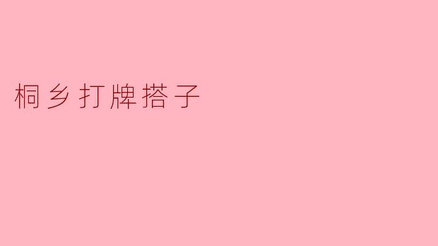 桐乡打牌搭子