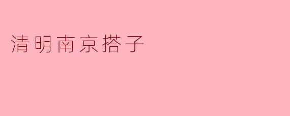 清明南京搭子