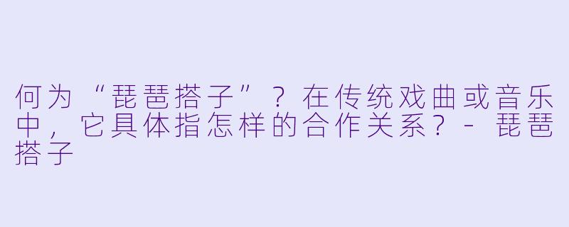 何为“琵琶搭子”？在传统戏曲或音乐中，它具体指怎样的合作关系？-琵琶搭子