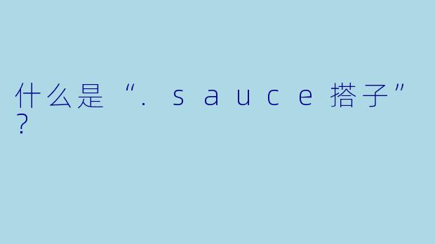 什么是“.sauce搭子”？