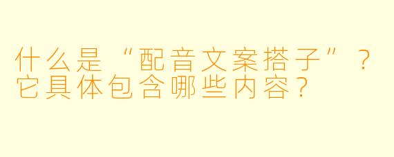 什么是“配音文案搭子”？它具体包含哪些内容？