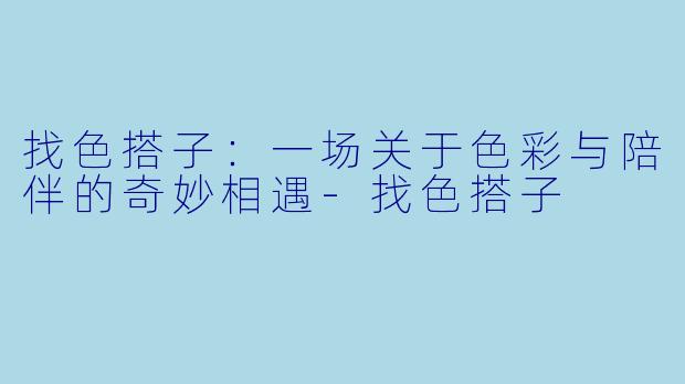 找色搭子：一场关于色彩与陪伴的奇妙相遇-找色搭子