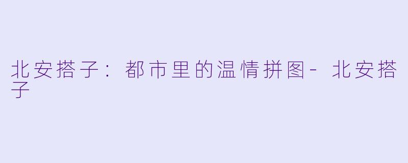 北安搭子:都市里的温情拼图-北安搭子