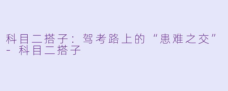 科目二搭子:驾考路上的“患难之交”-科目二搭子