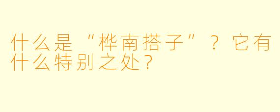 什么是“桦南搭子”？它有什么特别之处？