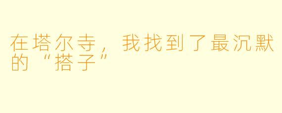 在塔尔寺，我找到了最沉默的“搭子”