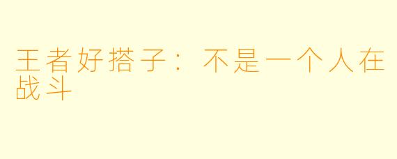 王者好搭子：不是一个人在战斗