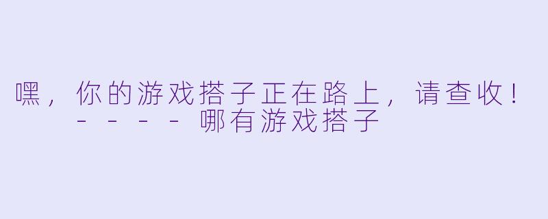 嘿,你的游戏搭子正在路上,请查收!
----哪有游戏搭子