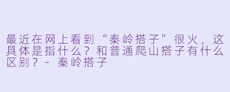 最近在网上看到“秦岭搭子”很火,这具体是指什么?和普通爬山搭子有什么区别?-秦岭搭子