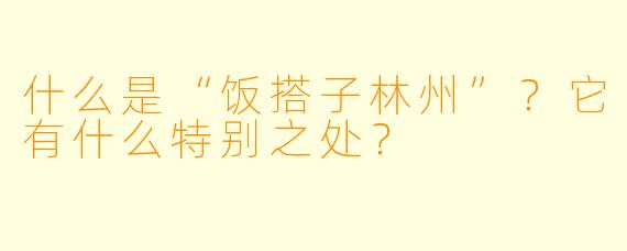 什么是“饭搭子林州”？它有什么特别之处？