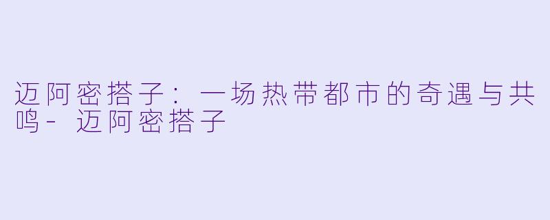 迈阿密搭子：一场热带都市的奇遇与共鸣-迈阿密搭子
