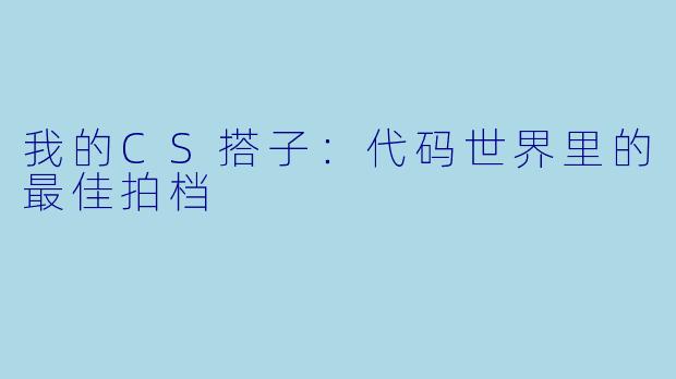 我的CS搭子：代码世界里的最佳拍档