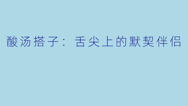酸汤搭子：舌尖上的默契伴侣