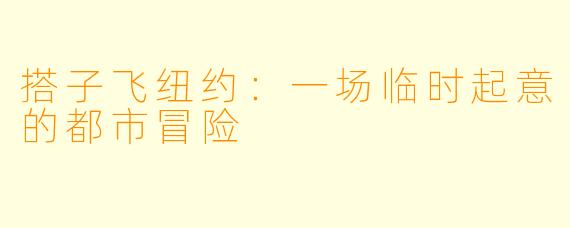 搭子飞纽约：一场临时起意的都市冒险