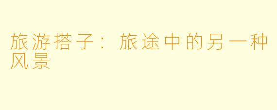 旅游搭子:旅途中的另一种风景