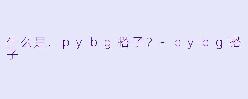 什么是.pybg搭子?-pybg搭子