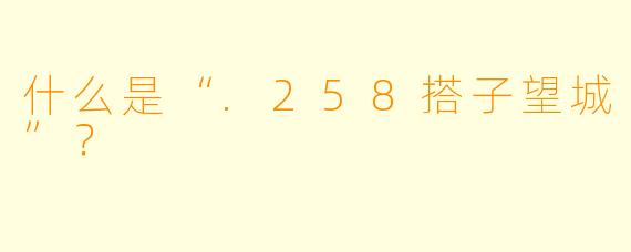 什么是“.258搭子望城”？
