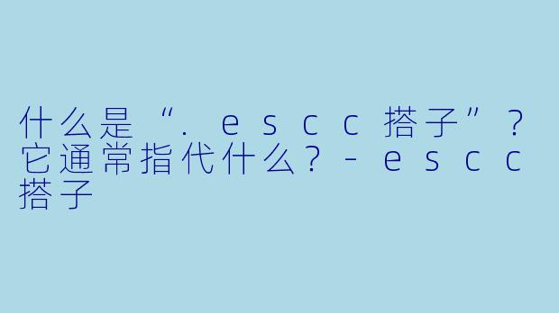 什么是“.escc搭子”?它通常指代什么?-escc搭子