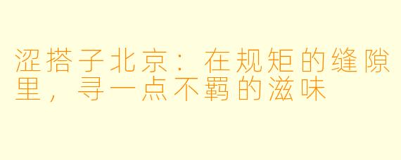 涩搭子北京:在规矩的缝隙里,寻一点不羁的滋味