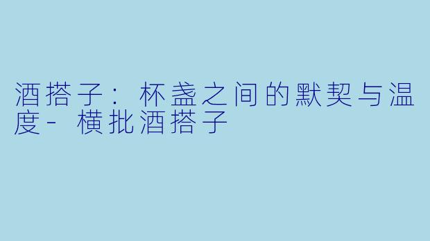 酒搭子:杯盏之间的默契与温度-横批酒搭子