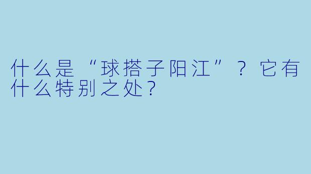什么是“球搭子阳江”?它有什么特别之处?